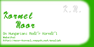 kornel moor business card